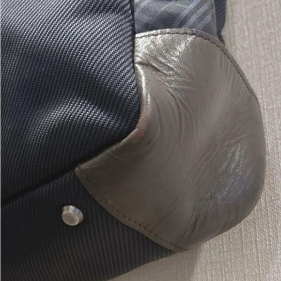 Burberry Black Label leather and nylon-Dark Gray/Navy Blue checkered Bag-unisex - Picture 6 of 7